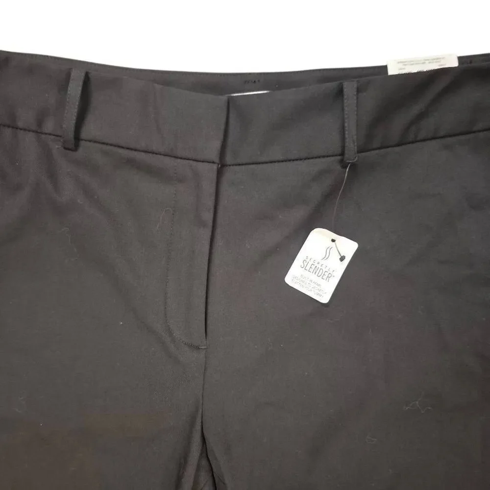 NWT Liz Claiborne Plus Women Black Secretly Slimming Sophia Trouser 18
